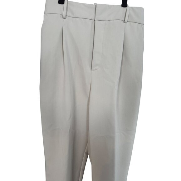 ZARA Womens Beige Trousers Size L Polyester/Viscose Blend - Picture 3 of 16